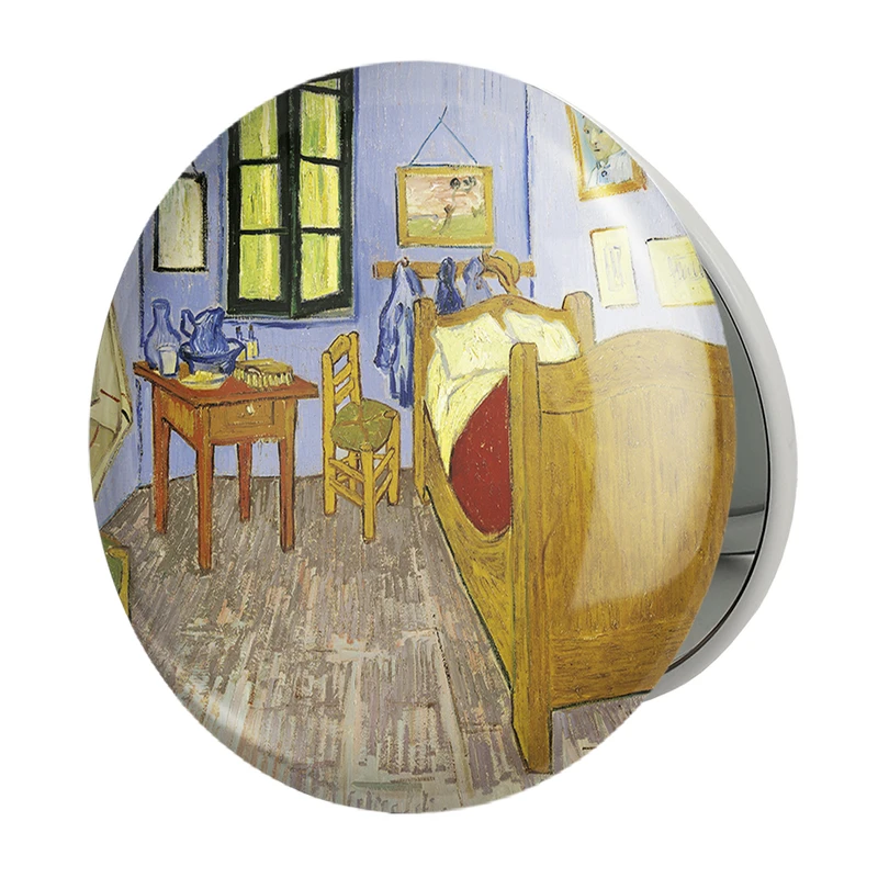 آینه جیبی خندالو طرح اتاق خواب آرل ونگوگ مدل تاشو کد 3729 