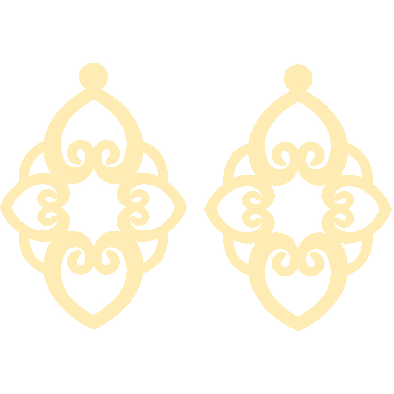 گوشواره طلا 18 عیار زنانه کرابو طرح نقش اسلیمی مدل Kr5120