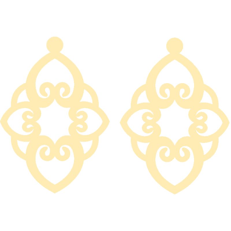 گوشواره طلا 18 عیار زنانه کرابو طرح نقش اسلیمی مدل Kr5120 -  - 2