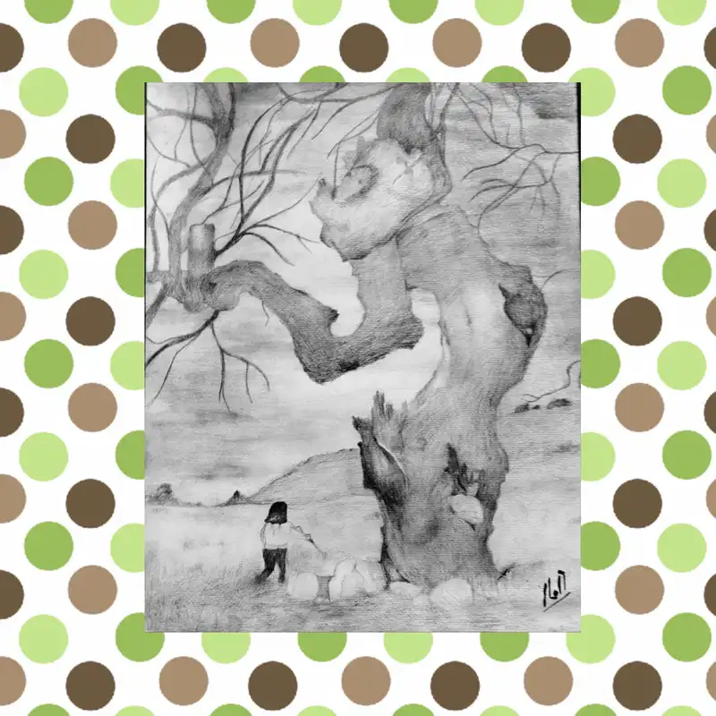 نقاشی سیاه قلم طرح غروب