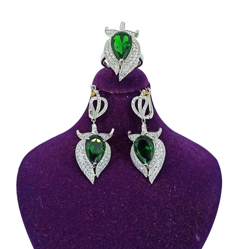 نیم ست نقره زنانه سلین کالا مدل زمرد ce-As227