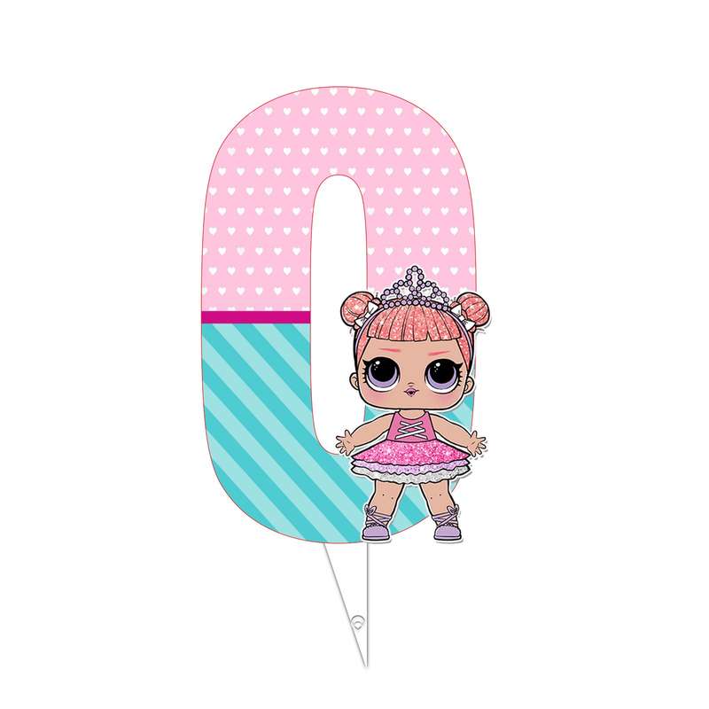 تاپر تولد طرح عدد 0 مدل ال و ال سورپرایز کد 09