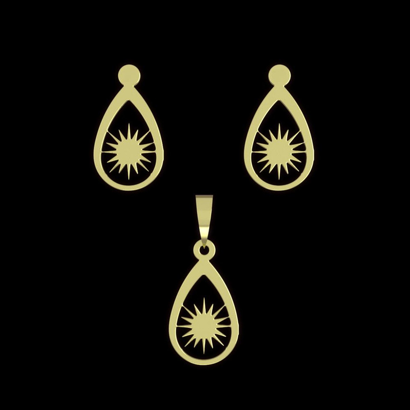 نیم ست طلا 18 عیار زنانه مدوپد مدل خورشید کد NA11748