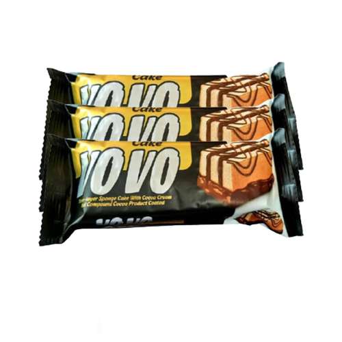 کیک سه لایه شکلاتی با با مغزی کاکائو - 60 گرم بسته 3 عددی