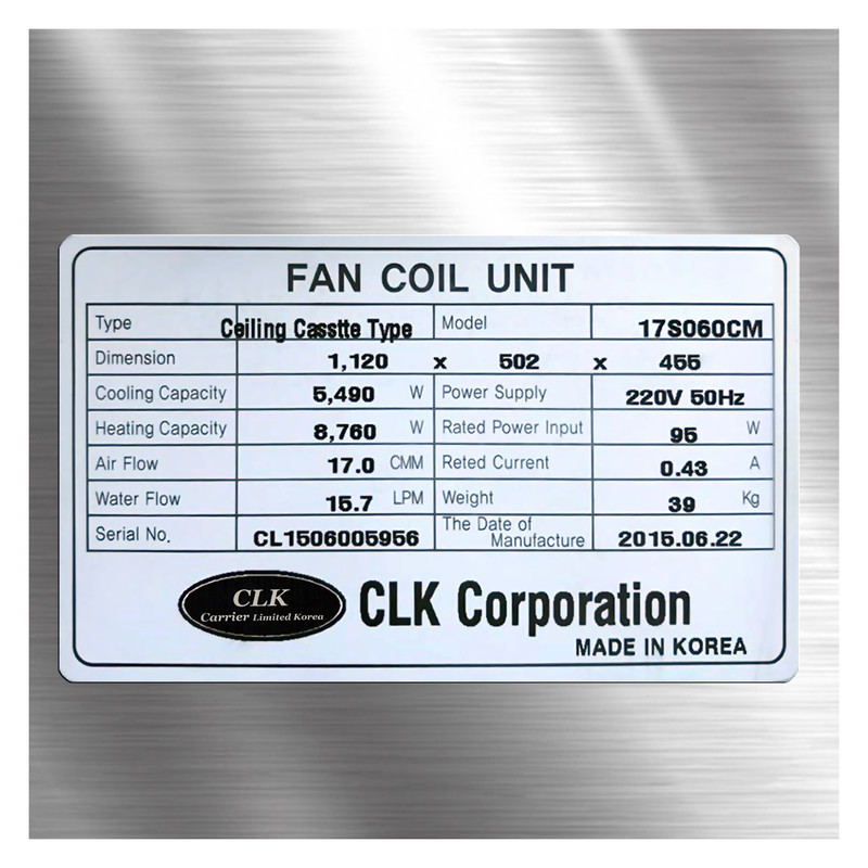فن کویل مدل 17s060 ظرفیت 600CFM
