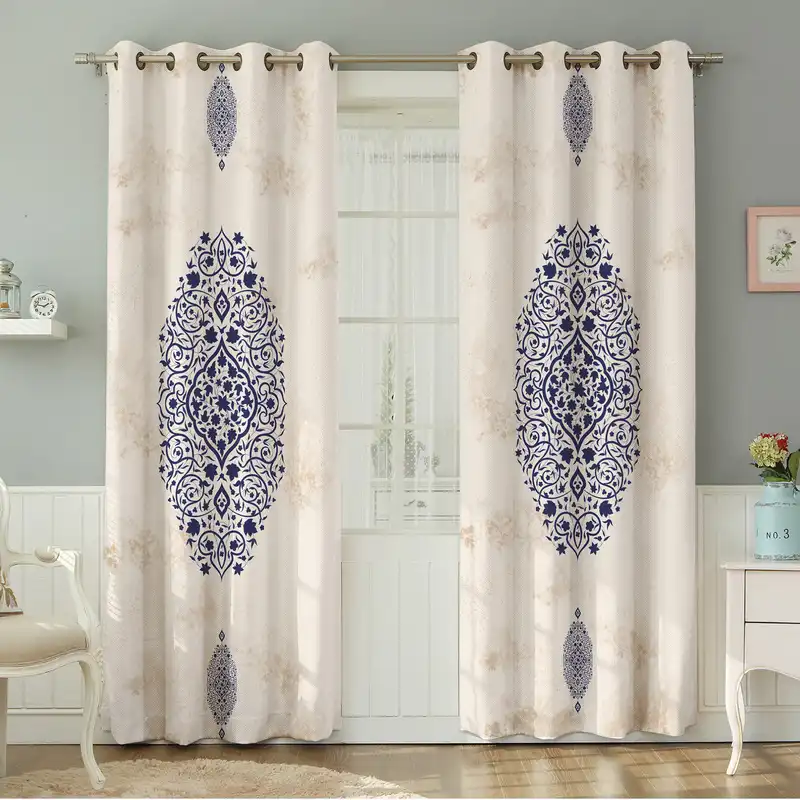 پرده نیروانا طرح سنتی مدل مخمل کد 8078سایز 140×280 سانتی متر