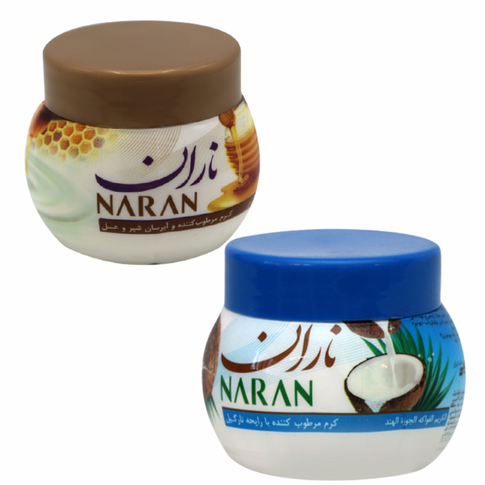 کرم مرطوب کننده ناران مدل عسل حجم 180 میلی لیتر به همراه کرم مرطوب کننده ناران مدل نارگیل حجم 180 میلی لیتر
