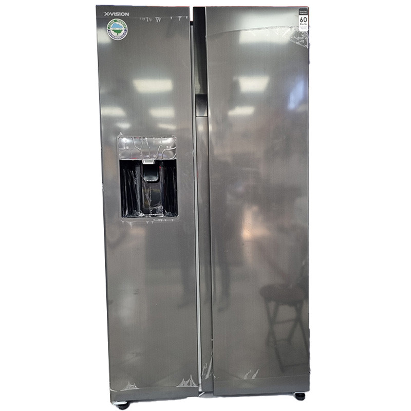 یخچال فریزر 27 فوت ایکس ویژن مدل HS550-WI/SI با ارتفاع 177، پهنای 90 و عمق 66 سانتی متر، میزان مصرف انرژی+A، دارای 4 طبقه در یخچال و 4 طبقه در فریزر، دارای سیستم نوفراست