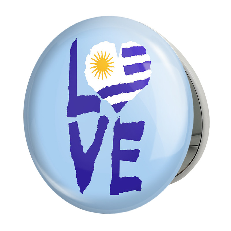 آینه جیبی خندالو طرح پرچم اروگوئه مدل تاشو کد 20566 