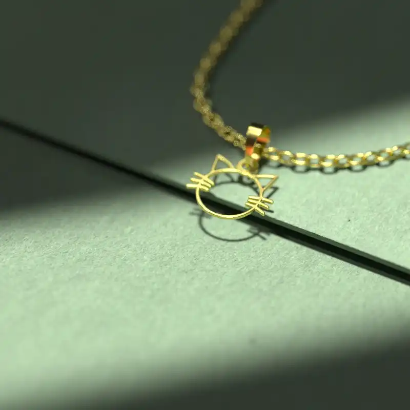 گردنبند طلا 18 عیار زنانه مدوپد مدل گربه کد B3-1-1202