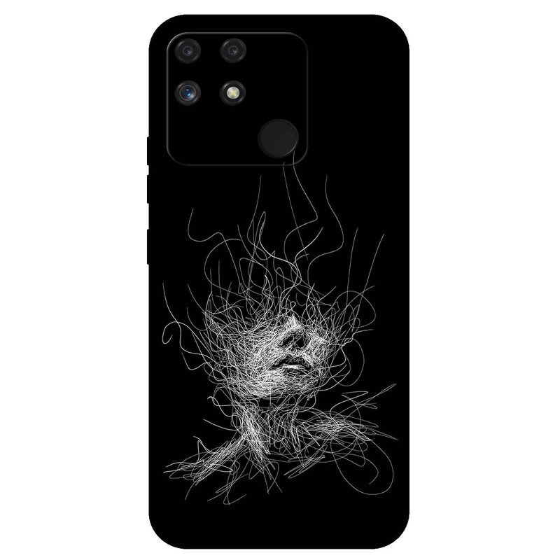 کاور مگافون طرح اسکچ صورت مدل 7423 مناسب برای گوشی موبایل ریلمی Narzo 50A 