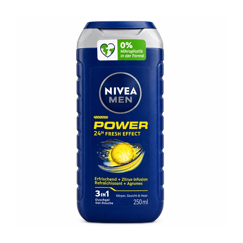 شامپو سر و بدن نیوآ مدل Power Fresh با رایحه مرکباتی مناسب برای انواع پوست حجم 250 میلی لیتر