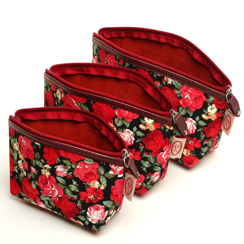 کیف لوازم آرایش زنانه سیب مدل NN مجموعه 3 عددی