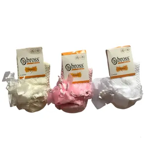 جوراب نیم ساق دخترانه مدل لبه تور دار bbl مجموعه 3 عددی