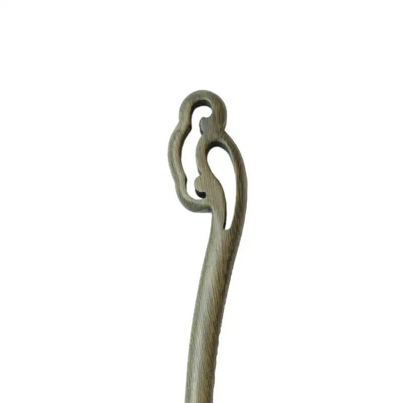 گیره مو زنانه مدل کانزاشی چوب گردو کد 00205241