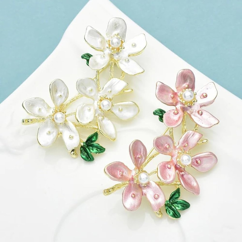 گل سینه زنانه مدل شکوفه هلو صدفی کد ngr301 گل سینه زنانه مدل شکوفه هلو صدفی کد ngr301