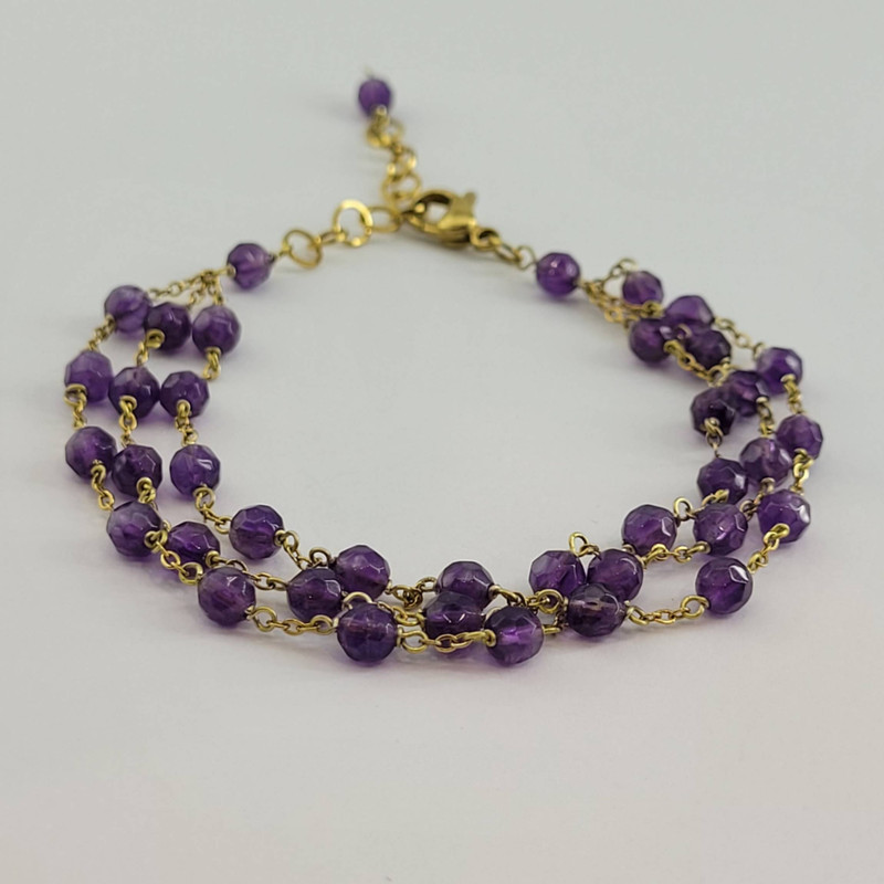 دستبند زنانه مدل آمیتیست کد a369 دستبند زنانه مدل آمیتیست کد a369