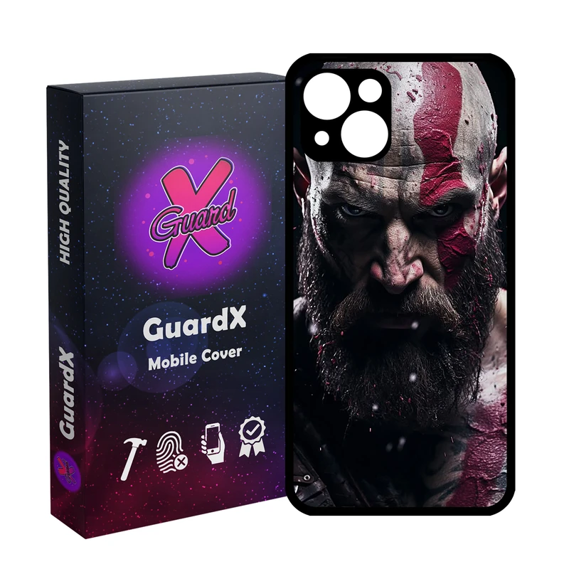 کاور گارد ایکس طرح God of War مدل Glass10737 مناسب برای گوشی موبایل اپل iPhone 13