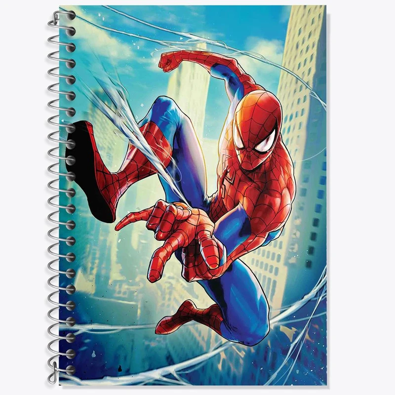 دفتر زبان 50 برگ خندالو مدل سه خط طرح مرد عنکبوتی Spider Man کد 2377