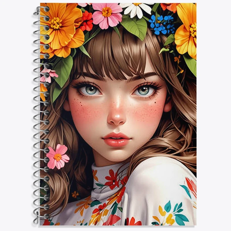 دفتر زبان 50 برگ خندالو مدل سه خط طرح دخترانه کد N1428