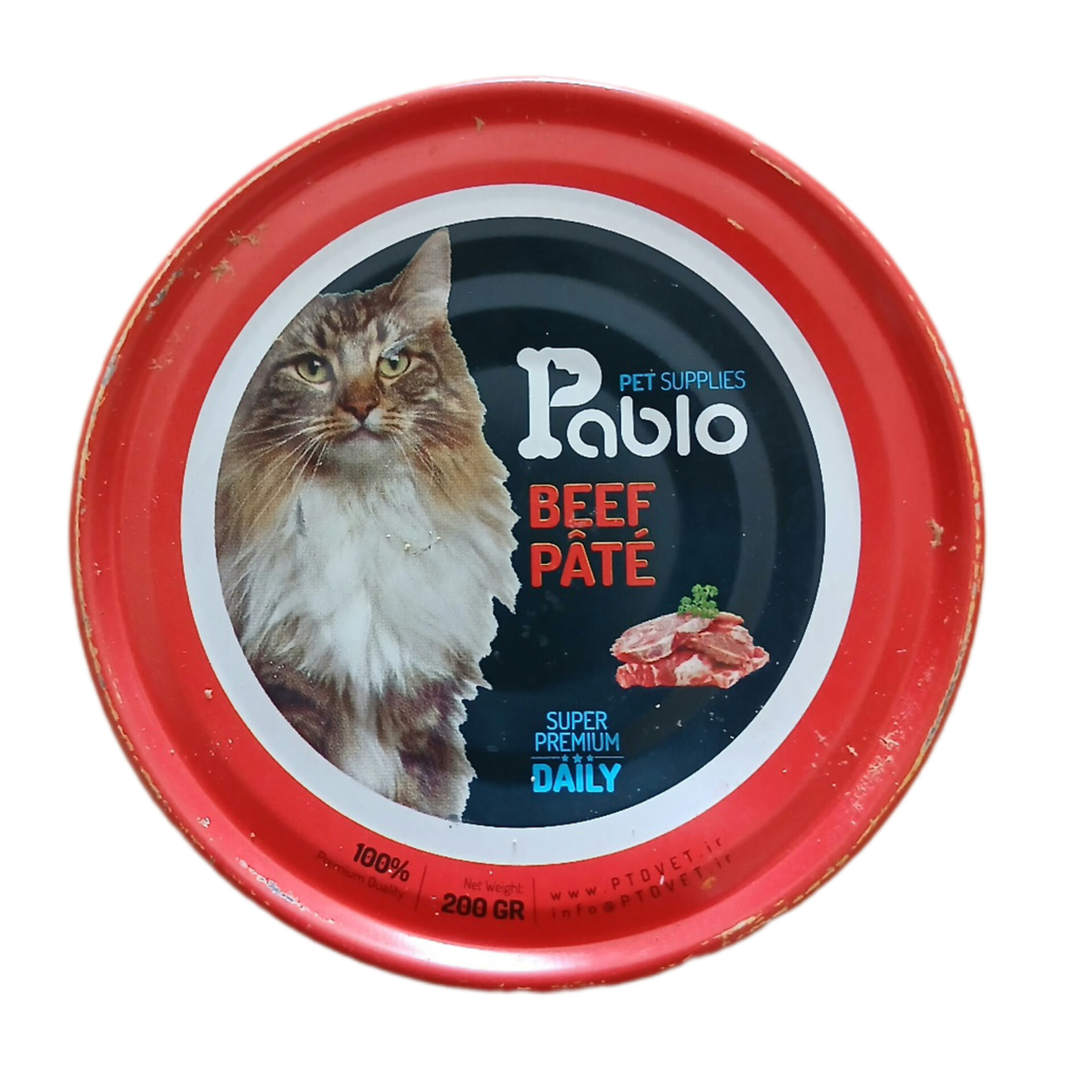 کنسرو غذای گربه بالغ لوکا پت پروداکتز مدل پابلو طعم گوشت گاو وزن ۲۰۰ گرم