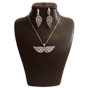 نیم ست نقره زنانه مدل بال فرشته AMT_N073