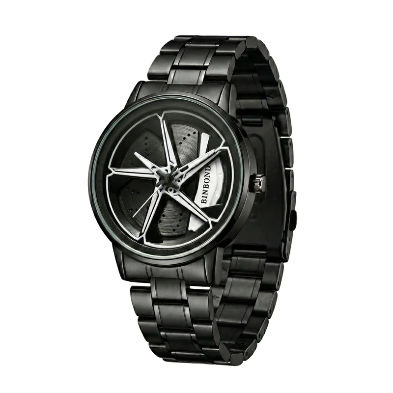 ساعت مچی عقربه‌ای کوارتز مردانه بین باند مدل اسپرت صفحه رینگ چرخان کد BN002