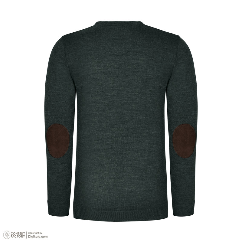 پلیور مردانه تریکو پاییزان مدل PR700 ملانژ رنگ سبز یشمی