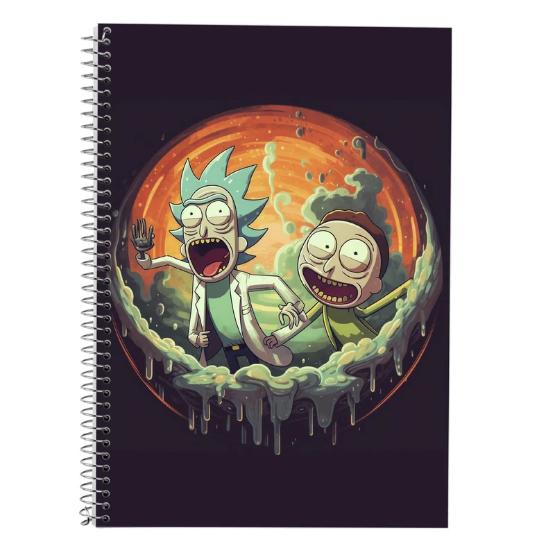 دفتر زبان 50 برگ مدوپد مدل دوخط طرح ریک اند مورتی rick&morty کد DF10859