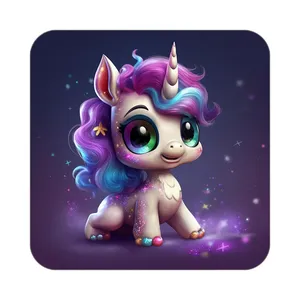 زیر لیوانی کاکتی طرح اسب تک شاخ و یونیکورن مدل mp29264