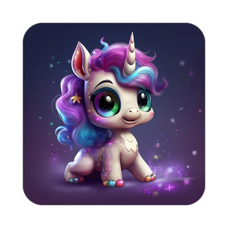 زیر لیوانی کاکتی طرح اسب تک شاخ و یونیکورن مدل mp29264