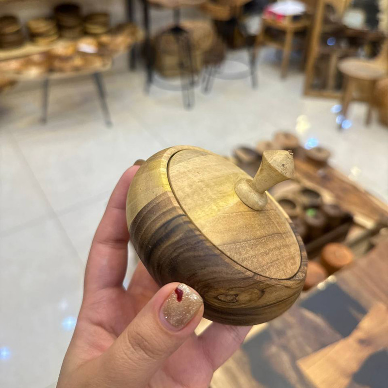 قندان چوبی مدل گردو