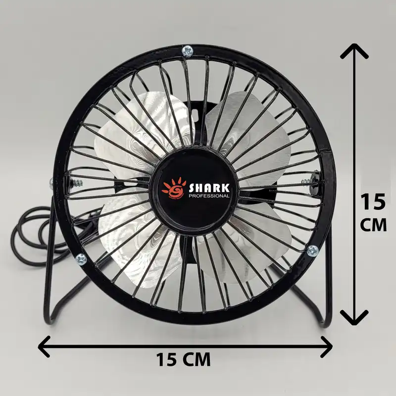 پنکه رومیزی USB شارک مدل SMALL-13CM فلزی