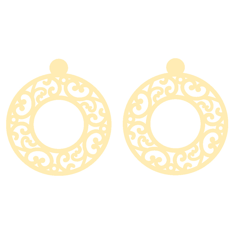 گوشواره طلا 18 عیار زنانه کرابو طرح اسلیمی مدل Kr5110