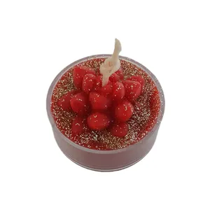 شمع دست ساز مدل وارمری گلدار بسته 6 عددی