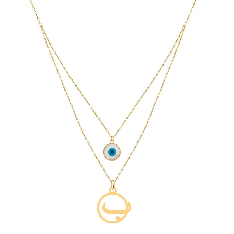گردنبند طلا 18 عیار زنانه کرابو مدل ب چشم نظر Kr72872