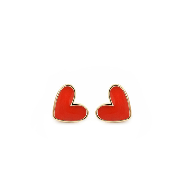 گوشواره طلا 18 عیار زنانه بان گالری مدل قلب آبنباتی