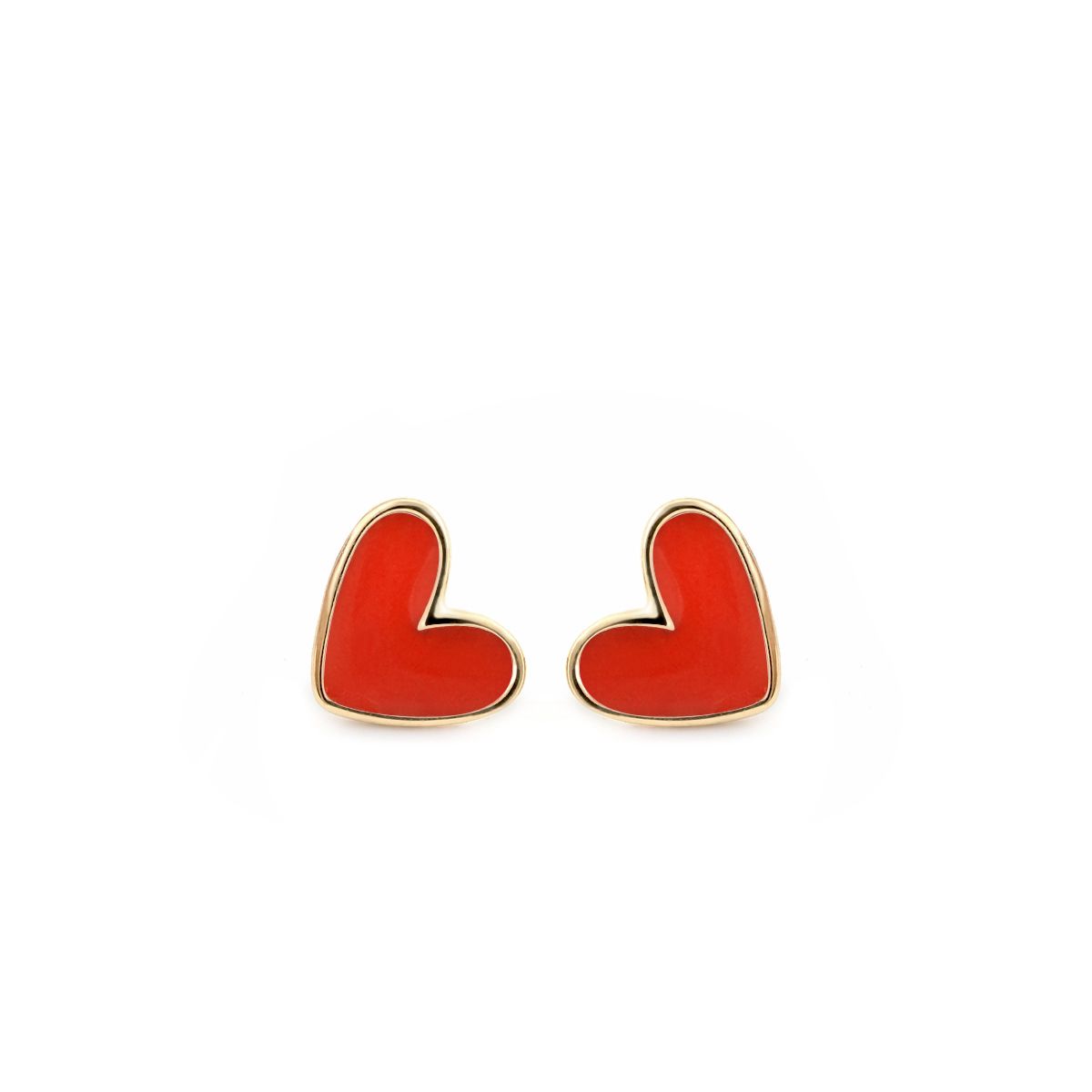 گوشواره طلا 18 عیار زنانه بان گالری مدل قلب آبنباتی -  - 1