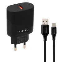 شارژر دیواری 18 وات لیتو مدل LH -28 به همراه کابل تبدیل MicroUSB
