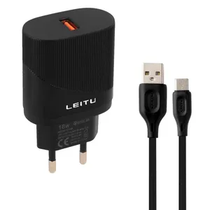شارژر دیواری 18 وات لیتو مدل LH -28 به همراه کابل تبدیل MicroUSB