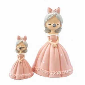 مجسمه مدل دختر پرنسس عروسکی مجموعه 2 عددی