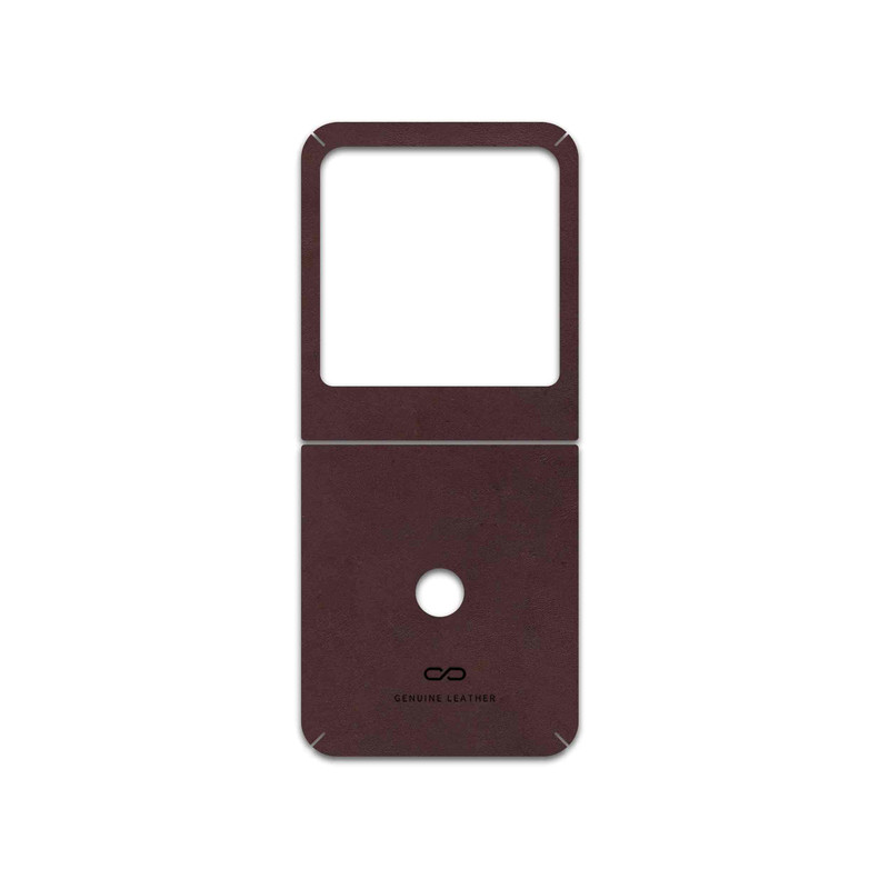برچسب پوششی ماهوت مدل Matte-Dark-Brown-Leather مناسب برای گوشی موبایل موتورولا Razr 40 Ultra