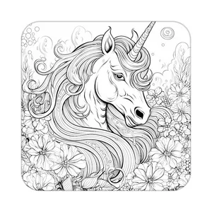 زیر لیوانی کاکتی طرح اسب تک شاخ و یونیکورن مدل mp31632