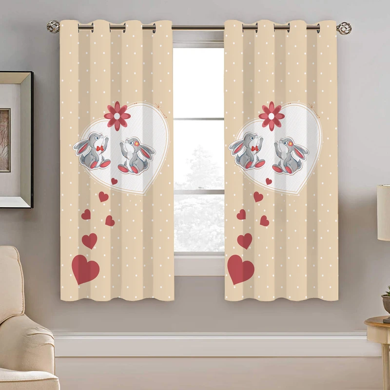 پرده نیروانا طرح عاشقانه خرگوش مدل مخمل کد 8186 سایز 140×200 سانتی متر