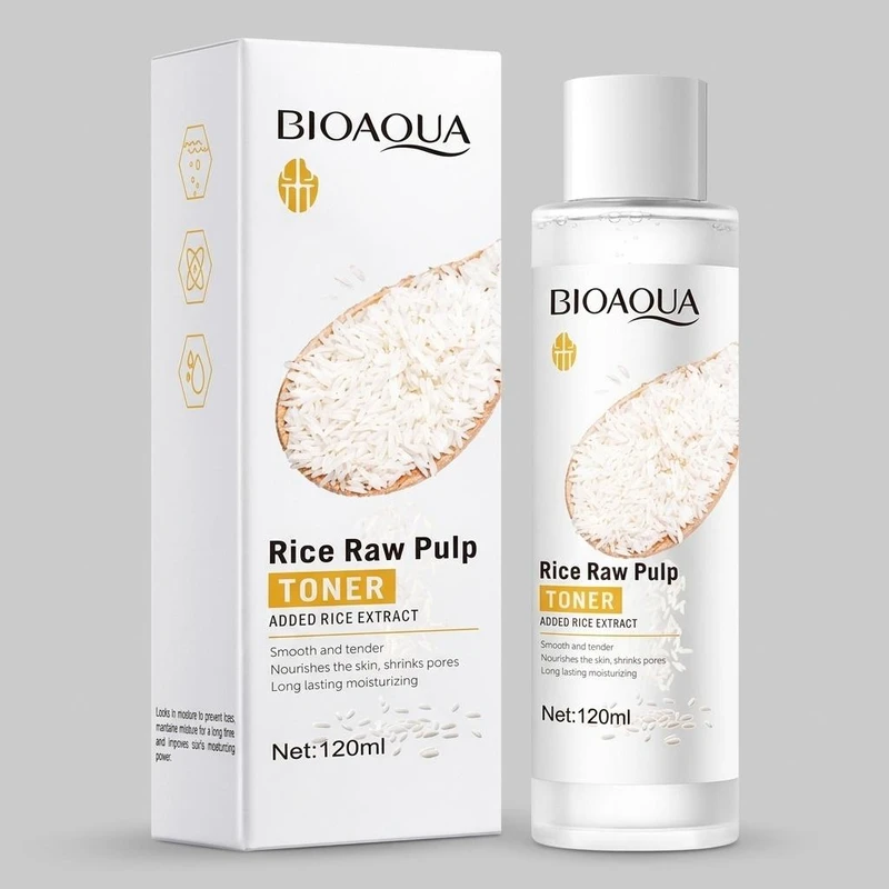 تونر بایو آکوا مدل Rice Raw Pulp حجم 120 میلی لیتر 