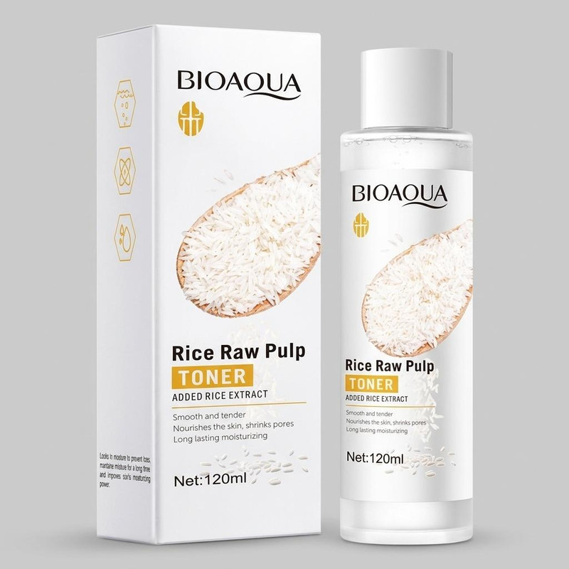 تونر بایو آکوا مدل Rice Raw Pulp حجم 120 میلی لیتر 