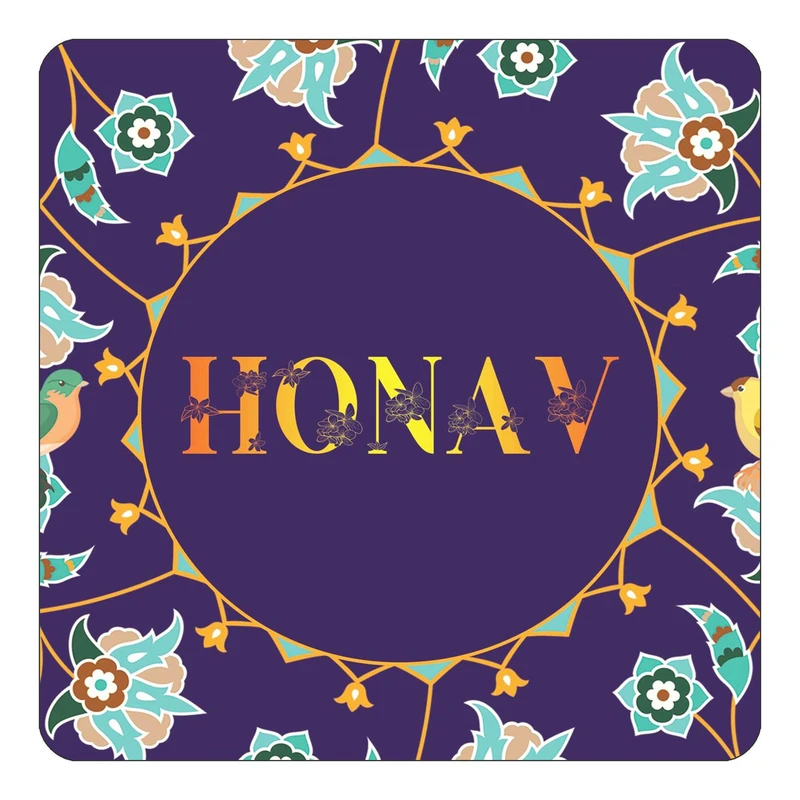 مگنت کاکتی طرح اسم هناو honav مدل گل و بلبل کد mg14052