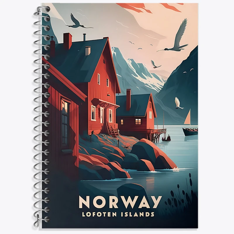 دفتر زبان 50 برگ خندالو مدل سه خط طرح نوروی (Norway) کد F6323