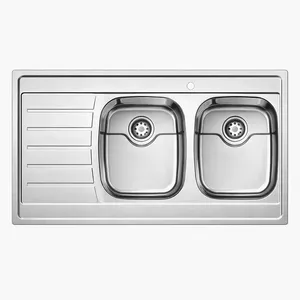 سینک ظرفشویی استیل روکار دو لگنه پلی استیل مدل ورونا کد 170
