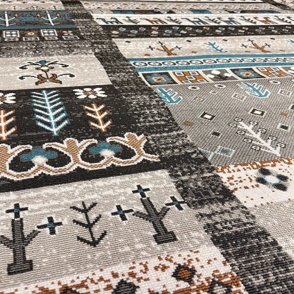 گلیم ماشینی دنیای فرش مدل نرگس نسکافه ای کد 2025